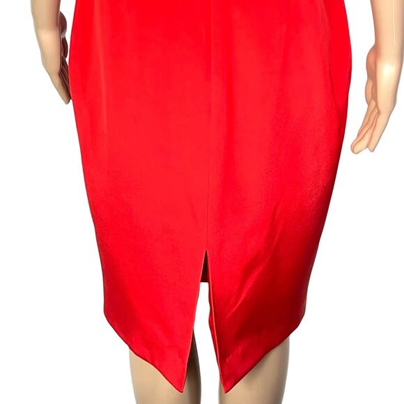 Marchesa Notte Strapless Jeweled Silk Red Cocktail Party Dress - Picture 9 of 14